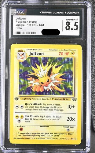 Jolteon Holo 4/64 | CGC 8.5 | Pokemon Jungle 1st Edition